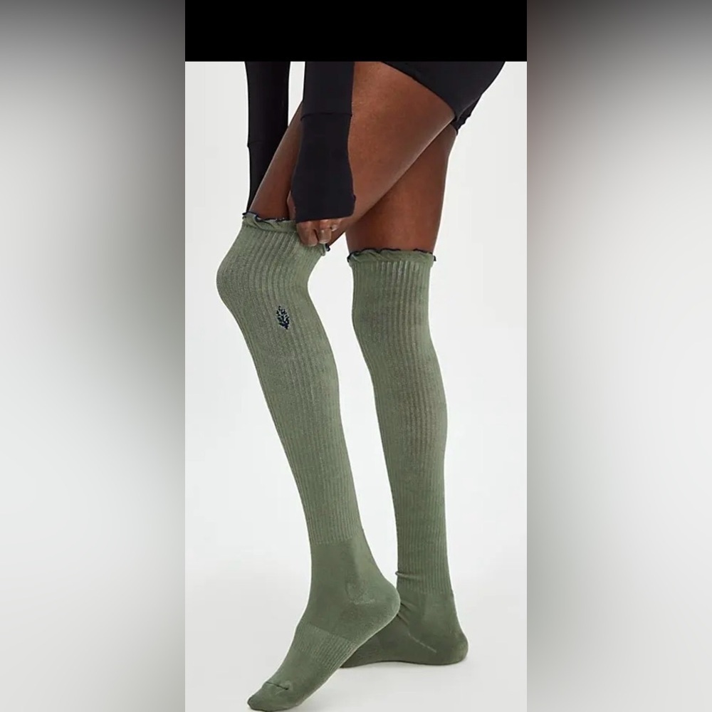Free People Knee High Classic Ruffle Socks NWT